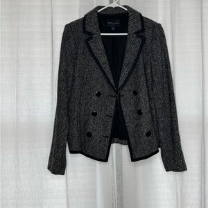Banana Republic Women's Black & Gray Tweed Blazer